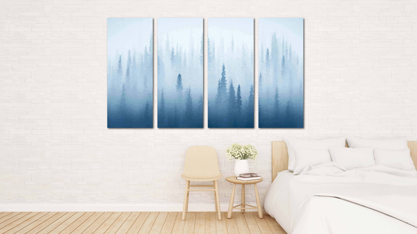 Wald-Wandbilder auf Leinwand, Wanddekoration für Zuhause, Leinwandgemälde, Geschenk zur Wohnungseinweihung und Hochzeit, Bauernhaus-Wanddekoration, mehrteilige Wandkunst