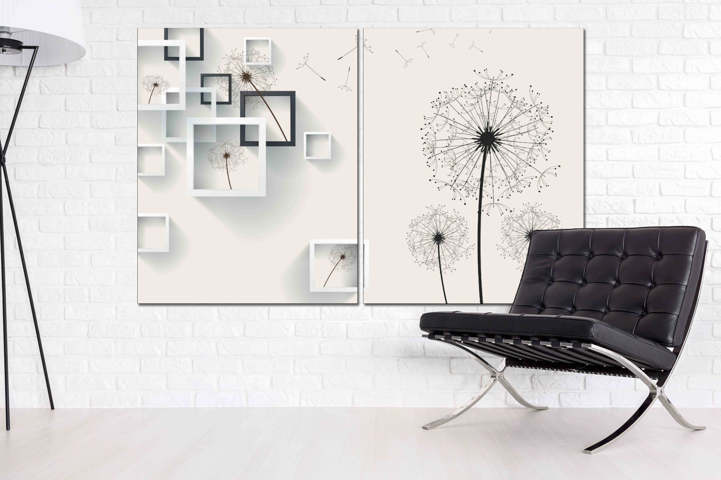 Pastell Wandkunst geometrische Wandkunst Pusteblumen Wandkunst Blumen Wandkunst Gemälde auf Leinwand, Wohnwanddekoration, Leinwandgemälde Wohnzimmerkunst