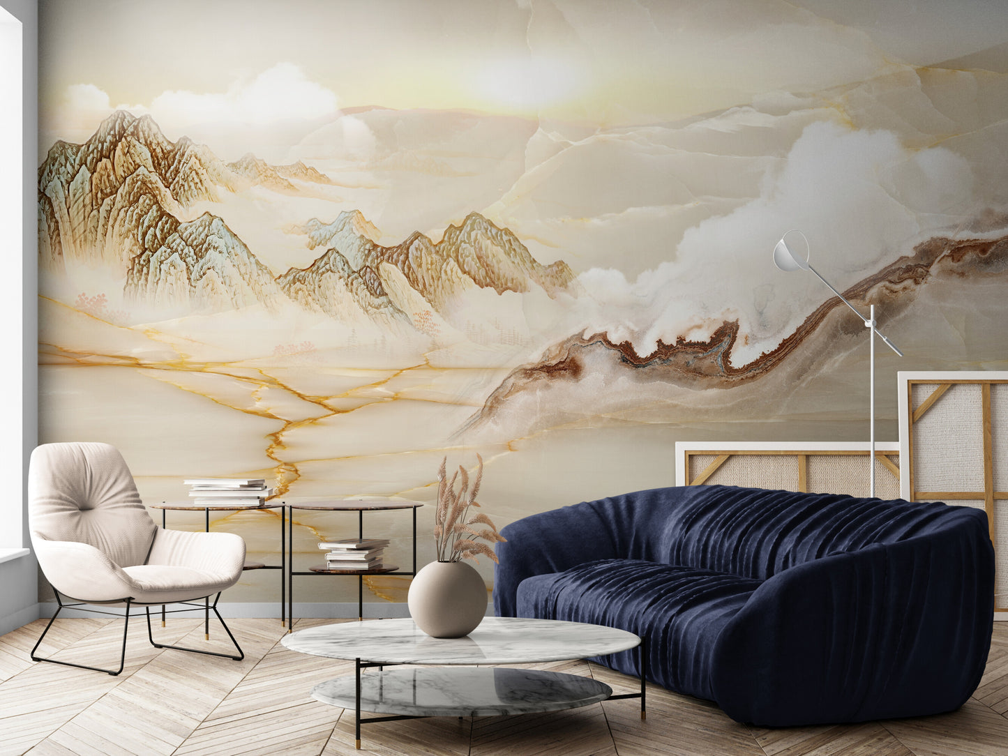 Abstrakte extra große Tapete, selbstklebendes neutrales Wandbild, abnehmbare Akzenttapete, Wandbild für Wohnzimmer