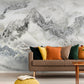 Schwarz-weißes Marmor-Tapeten-Wandbild, Abstrakte selbstklebende Tapete, Temporäres Akzent-Wandbild, Wandbild für Wohnzimmer, Abziehen und Aufkleben