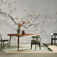 Neutrale Fototapete im asiatischen Stil mit Sakura „Zenblüte“