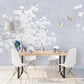 Helle Fototapete mit Magnolienblüten, Fototapete mit blühendem Zweig „Magnolien im Morgenlicht“