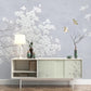 Helle Fototapete mit Magnolienblüten, Fototapete mit blühendem Zweig „Magnolien im Morgenlicht“