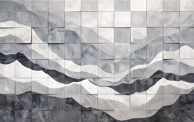 3D-Fototapete mit abstraktem geometrischem Muster „Quadrate“