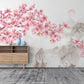Fototapete im asiatischen Stil mit Blumen und blühendem Magnolienzweig „Magnolienflüstern“