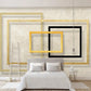 3D-Fototapete mit geometrischem Reliefmuster und Quadraten „Quadratische Harmonie“