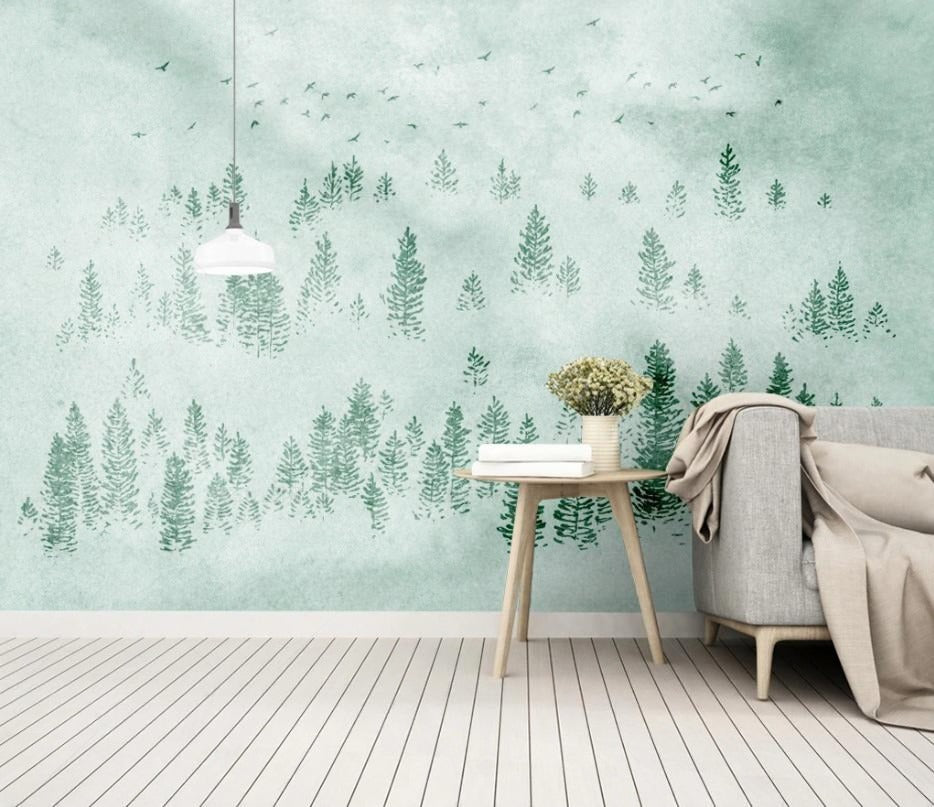 Fototapete mit Wald- und Pflanzenmotiv „Waldgrün“