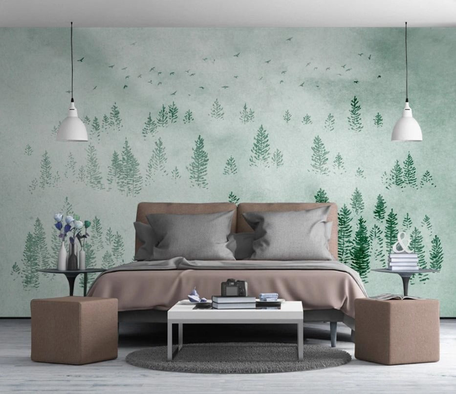 Fototapete mit Wald- und Pflanzenmotiv „Waldgrün“