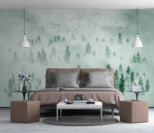 Fototapete mit Wald- und Pflanzenmotiv „Waldgrün“