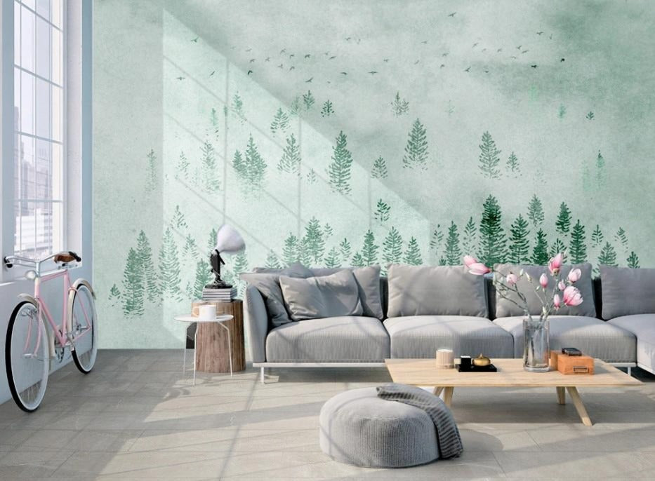 Fototapete mit Wald- und Pflanzenmotiv „Waldgrün“