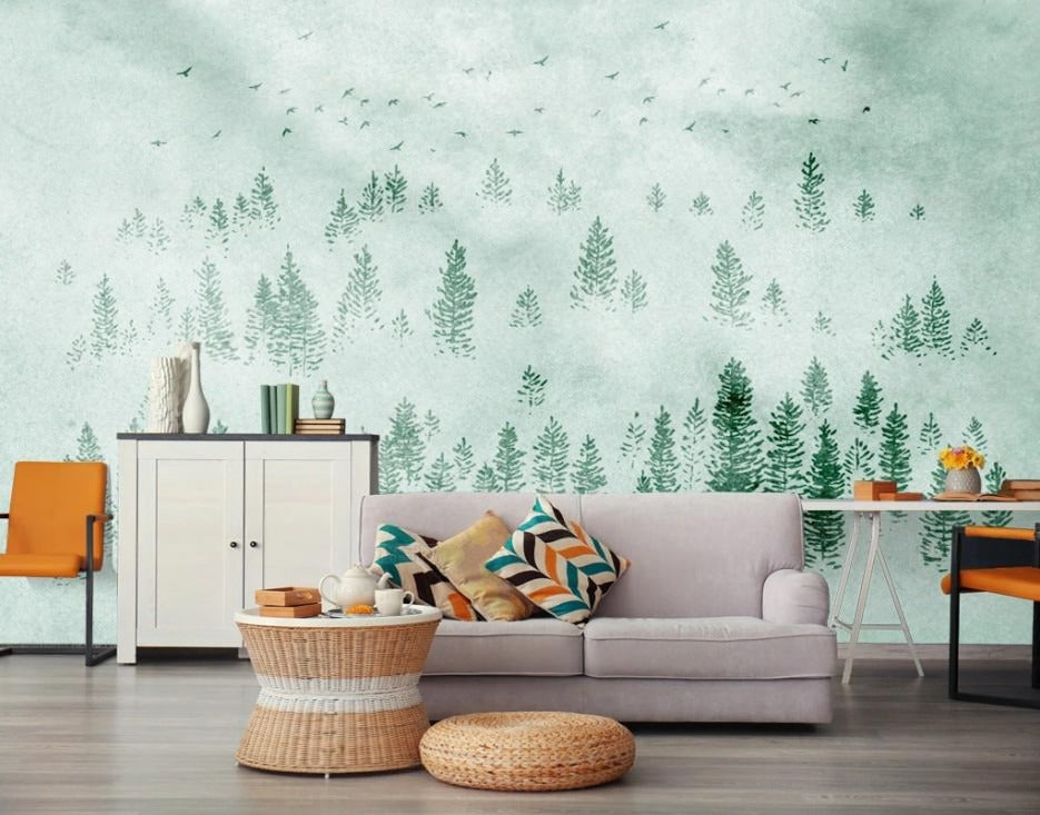 Fototapete mit Wald- und Pflanzenmotiv „Waldgrün“
