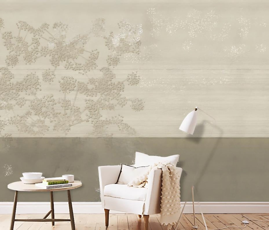 Selbstklebende Fototapete in neutralen Grautönen mit Baum „Silberbaum“