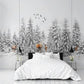 Temporäre Fototapete mit Winterwald und Tannen „Eiszauberwald“