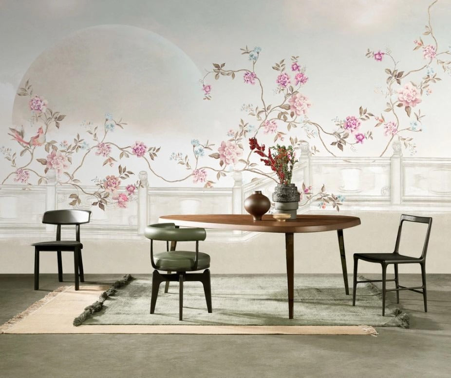 Moderne Fototapete mit Blumen, für das Interieur „Blütenpoesie“
