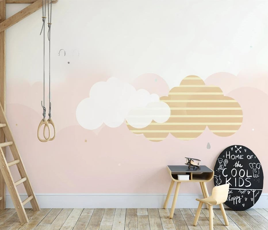 Fototapete mit Wolken in Pastellfarben fürs Kinderzimmer „Wolkenzauber“