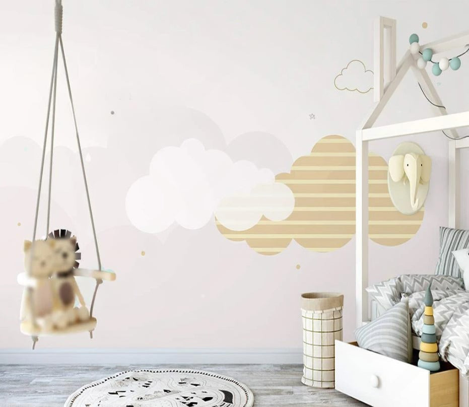 Fototapete mit Wolken in Pastellfarben fürs Kinderzimmer „Wolkenzauber“