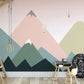 Pastellfarbene Fototapete in neutralen Tönen mit Bergmotiv „Sanfte Bergwelten“