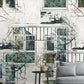 Temporäre Fototapete mit Gebäude- und Fenstermotiv für das Interieur „Stadtblick“