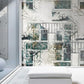 Temporäre Fototapete mit Gebäude- und Fenstermotiv für das Interieur „Stadtblick“