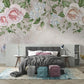 Fototapete mit großen rosa Rosen, Fototapete für die Wand über dem Bett „Rosenzauber“