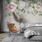 Fototapete mit großen rosa Rosen, Fototapete für die Wand über dem Bett „Rosenzauber“