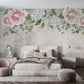 Fototapete mit großen rosa Rosen, Fototapete für die Wand über dem Bett „Rosenzauber“