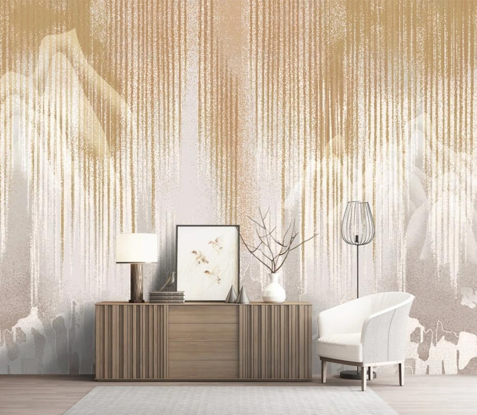 Abstrakte, selbstklebende Fototapete mit Goldakzenten „Goldene Eleganz“