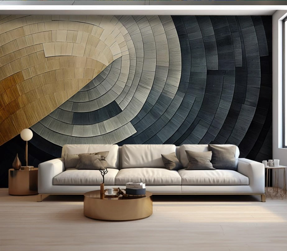 Abstrakte 3D-Wandtapete, modern, selbstklebend für Wohnzimmer und Büro „Farbfluss“