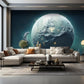 Moderne Fototapete, Weltraumthema, Erde-Motiv, 3D-Effekt, selbstklebend für Wohnzimmer und Büro „Erdenblick“