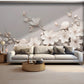 3D-Fototapete mit Blumenmotiv, modern, selbstklebend für Schlafzimmer und Wohnzimmer „Blütenrelief“