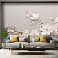 3D-Fototapete mit Blumenmotiv, modern, selbstklebend für Schlafzimmer und Wohnzimmer „Blütenrelief“