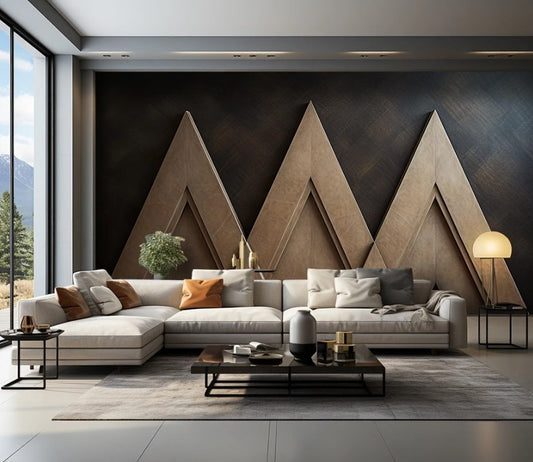 3D-Fototapete mit geometrischen Rechtecken, modern, selbstklebend für Wohnzimmer und Büro „Formenrelief“
