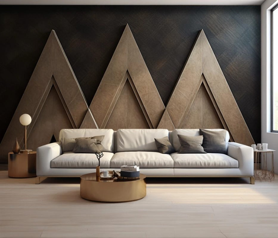 3D-Fototapete mit geometrischen Rechtecken, modern, selbstklebend für Wohnzimmer und Büro „Formenrelief“