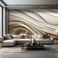 Designer-Fototapete mit abstraktem Muster, 3D-Effekt, fließende Linien, modern für Wohnzimmer und Büro „Linienfluss“