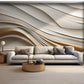 Designer-Fototapete mit abstraktem Muster, 3D-Effekt, fließende Linien, modern für Wohnzimmer und Büro „Linienfluss“