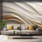 Designer-Fototapete mit abstraktem Muster, 3D-Effekt, fließende Linien, modern für Wohnzimmer und Büro „Linienfluss“