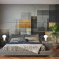 Geometrische Fototapete in Grautönen, modern, selbstklebend für Büro und Wohnzimmer „Grauform“