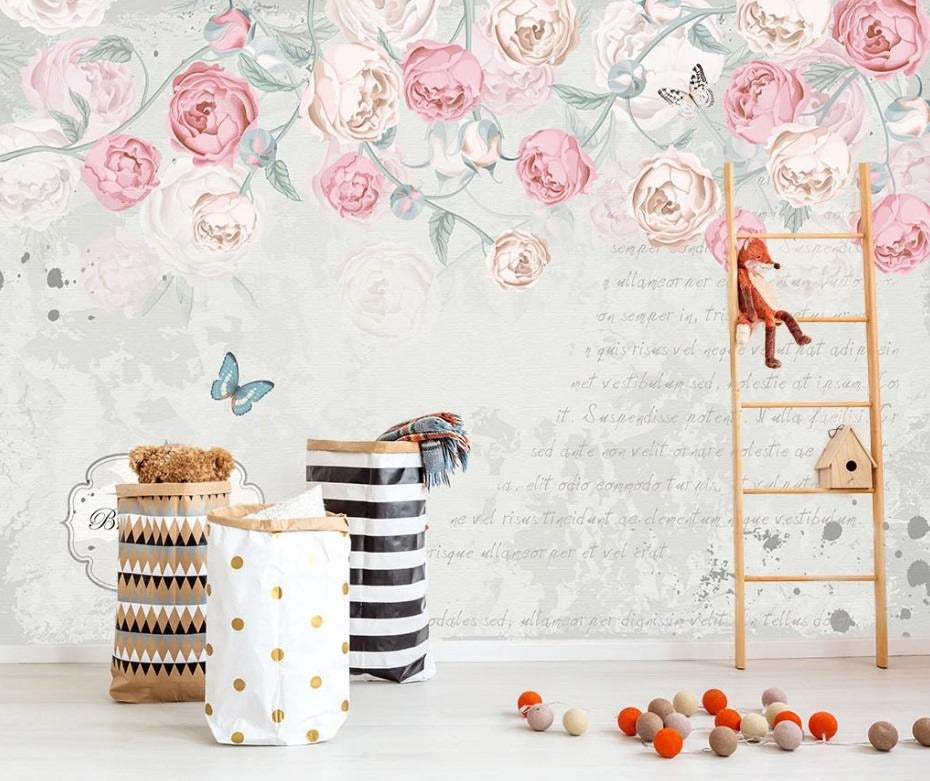 Blumen-Fototapete mit Rosen, elegant, modern für Schlafzimmer und Wohnzimmer „Rosenblüte“
