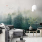 Fototapete im asiatischen Stil mit nebligem Wald, ruhig, stilvoll, selbstklebend für Schlafzimmer und Wohnzimmer „Nebelwald“