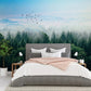 Panorama-Fototapete mit Waldmotiv, natürlich, modern, selbstklebend für Wohnzimmer und Schlafzimmer „Waldpanorama“