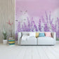 Zarte Fototapete mit Lavendelblüten, beruhigend, modern, selbstklebend für Schlafzimmer und Wohnzimmer „Lavendeltraum“
