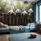 AKinder-Fototapete mit Pandas, bunte Akzenttapete mit Tieren „Pandafreunde“