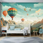 Bunte Fototapete mit Heißluftballons für Kinderzimmer, Schlafzimmer, Wohnzimmer "Himmelszauber"