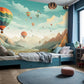 Bunte Fototapete mit Heißluftballons für Kinderzimmer, Schlafzimmer, Wohnzimmer "Himmelszauber"
