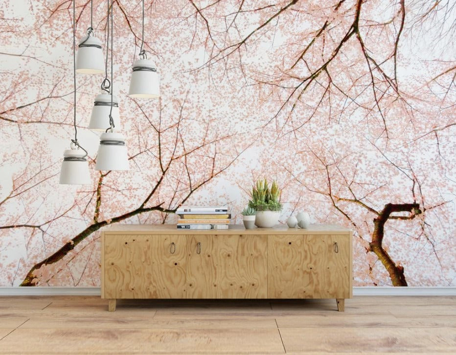 Abstrakte Fototapete für die Wand, selbstklebende Fototapete mit Pflanzen „Pflanzenharmonie“