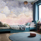 Kinder-Fototapete mit Wolken, Fototapete in Rosa und Blau fürs Kinderzimmer „Wolkenhimmel“