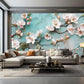 Große selbstklebende Fototapete mit blühendem Zweig „Blütenzweigzauber“