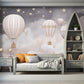 Fototapete in Pastelltönen für Kinderzimmer, Fototapete mit Luftballons „Himmelszauber“