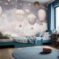 Fototapete in Pastelltönen für Kinderzimmer, Fototapete mit Luftballons „Himmelszauber“