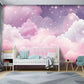 Zarte Fototapete in Rosatönen für ein Mädchenzimmer, umweltfreundliche Fototapete fürs Kinderzimmer „Wolken“